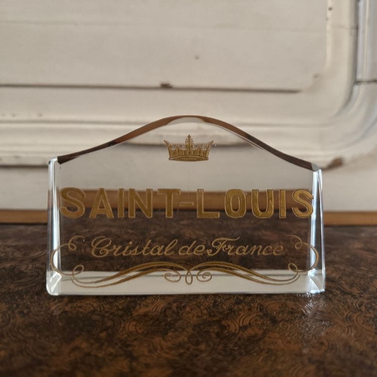 Enseigne magasin Saint-Louis Cristal de France rehauts dorés