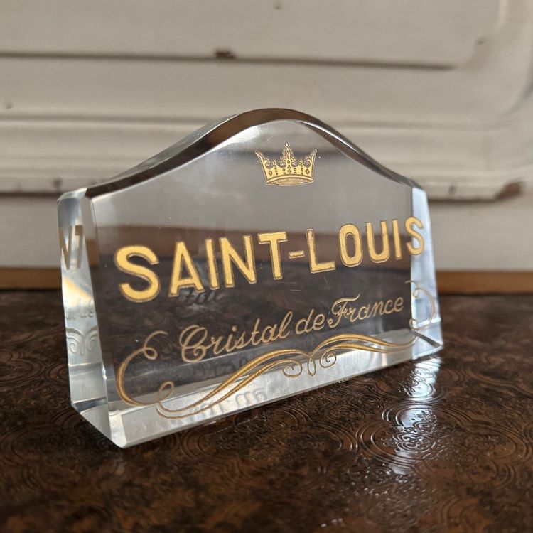 Enseigne magasin Saint-Louis Cristal de France rehauts dorés