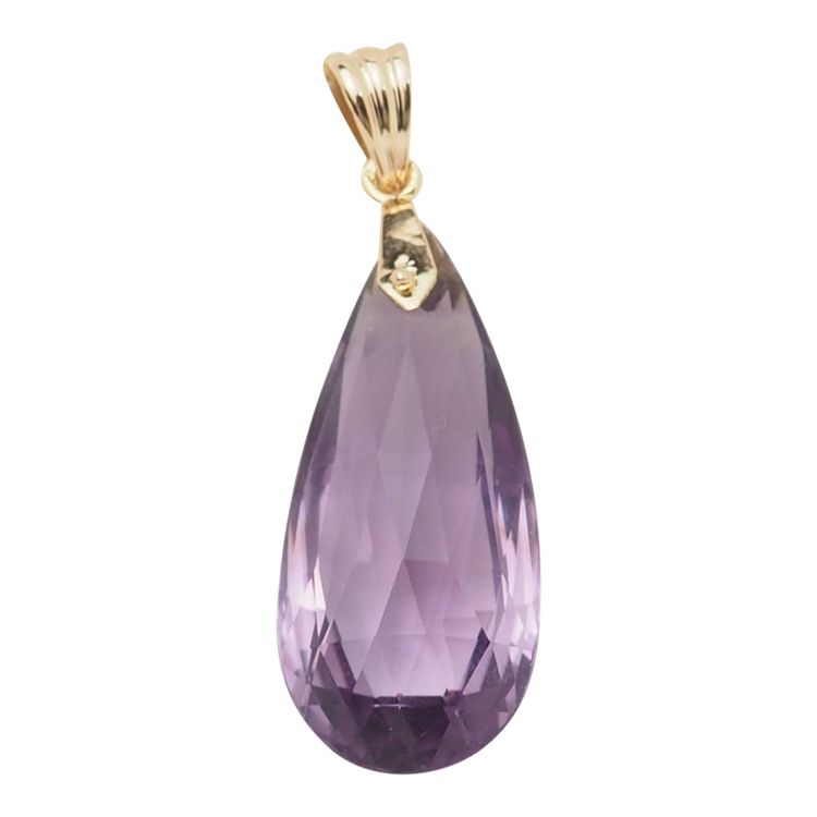 Anhänger aus Gelbgold und Amethyst-Briolette