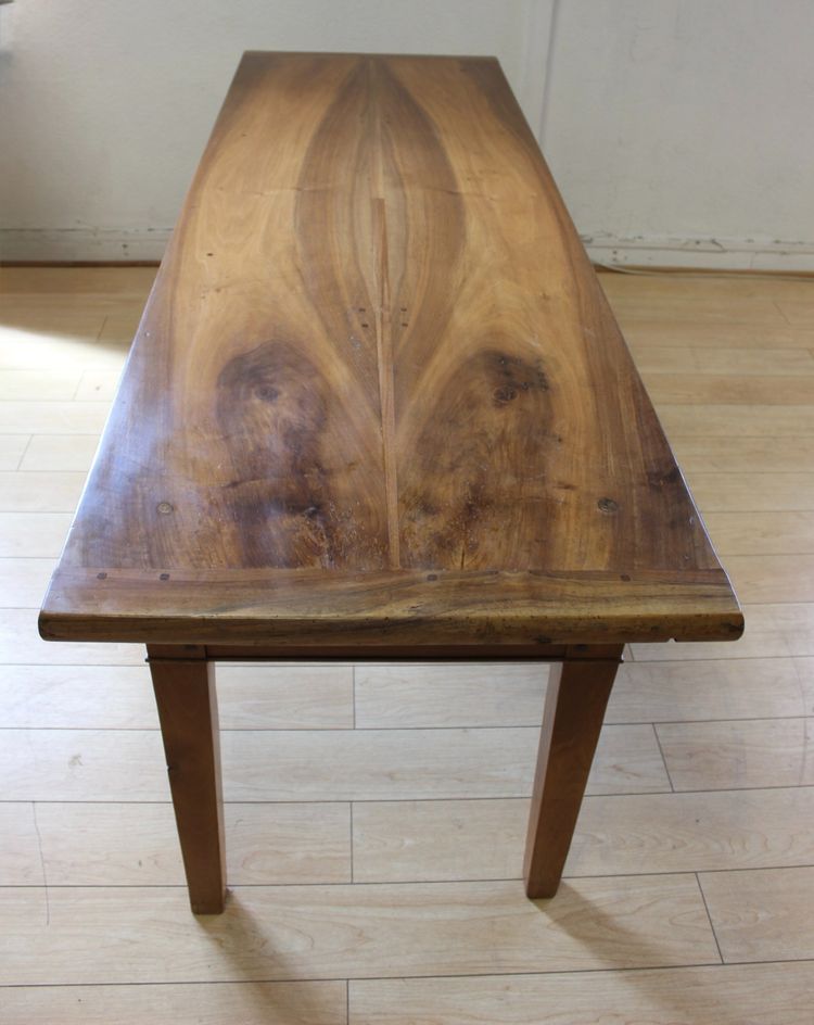 Table de ferme en noyer XIX 