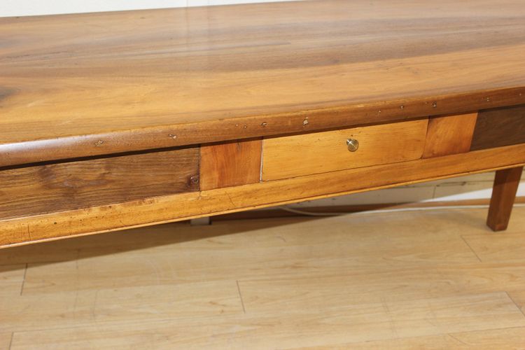 Table de ferme en noyer XIX 