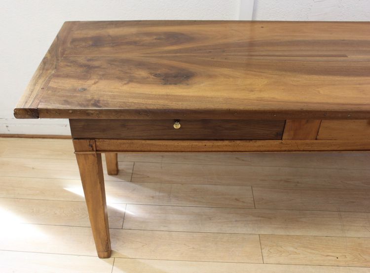 Table de ferme en noyer XIX 