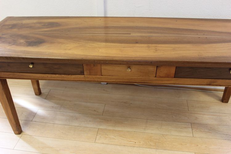 Table de ferme en noyer XIX 