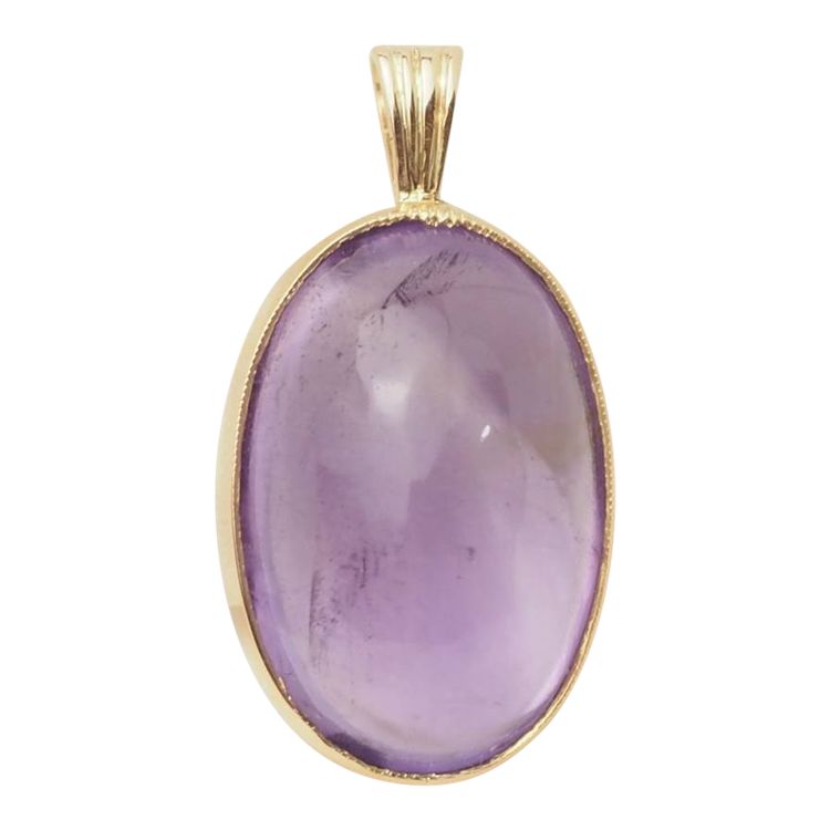 Anhänger aus Gelbgold und Amethyst-Cabochon