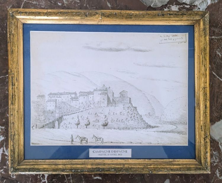 Disegno della campagna di Spagna sotto Luigi XVIII - datato e localizzato