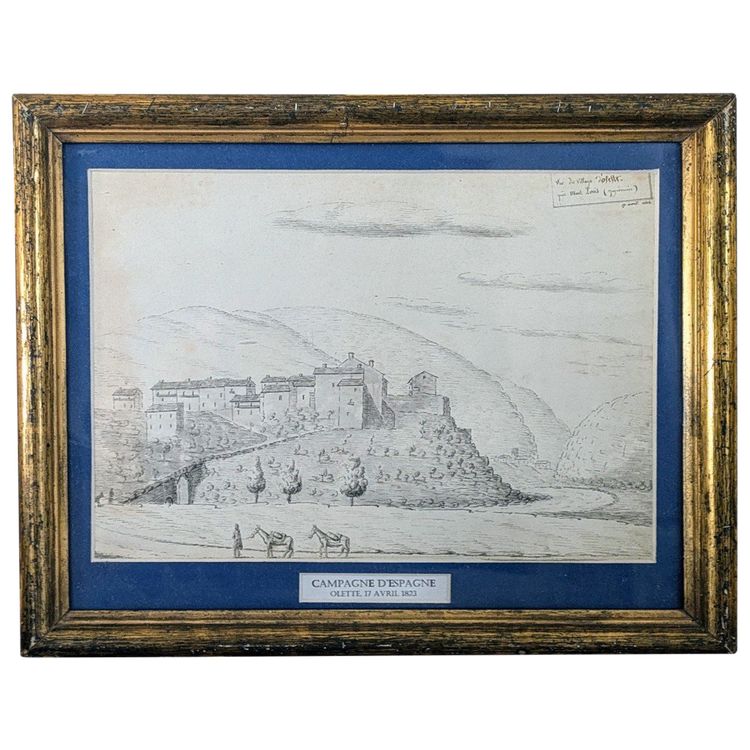 Disegno della campagna di Spagna sotto Luigi XVIII - datato e localizzato