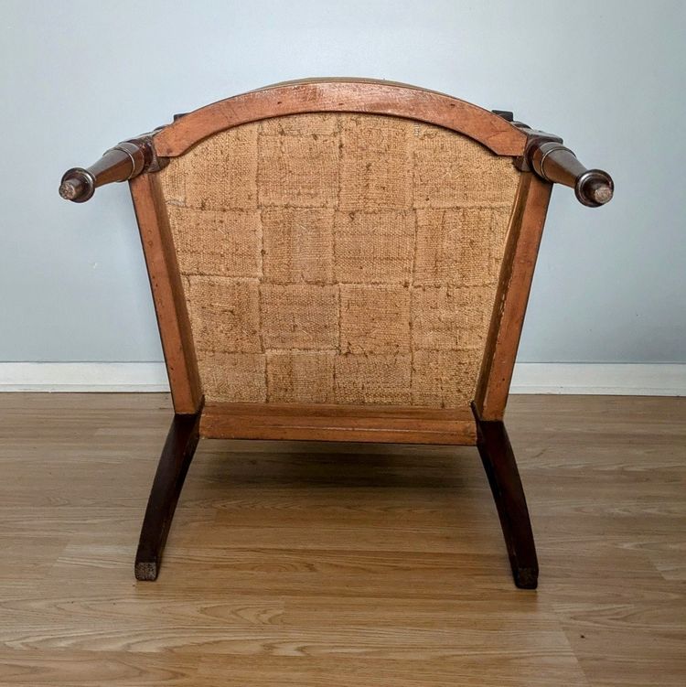 Cressent - Empire period desk chair - mahogany and silk