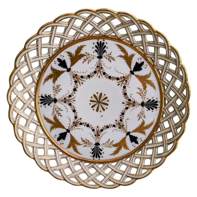 Darte Frères - rare openwork porcelain dish - Consulate, Empire