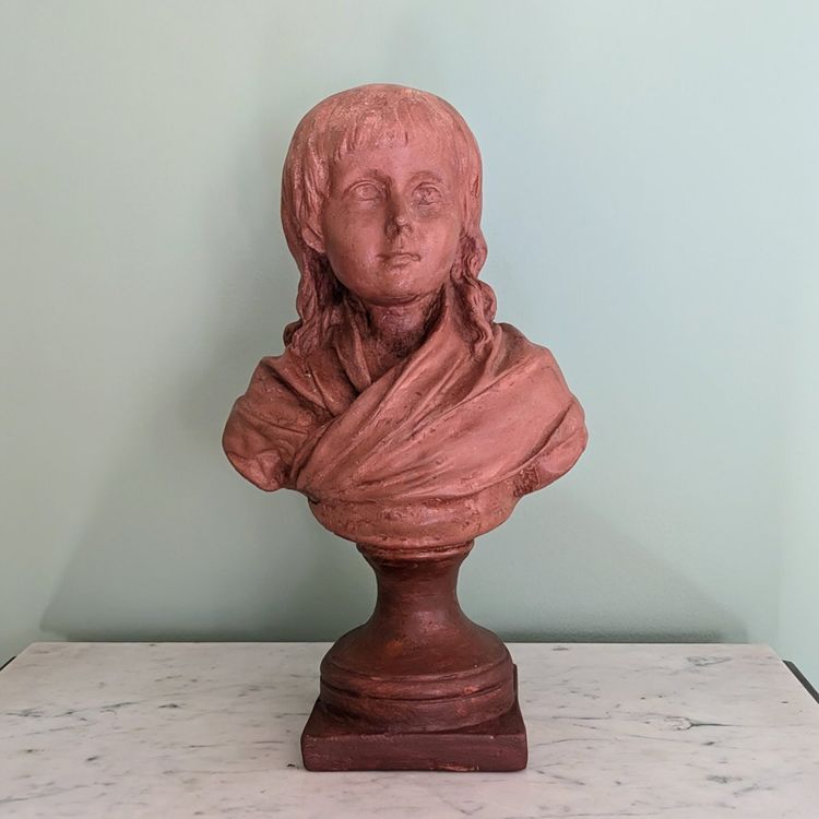 Houdon, nach - Terrakotta-Büste von Ludwig XVII.