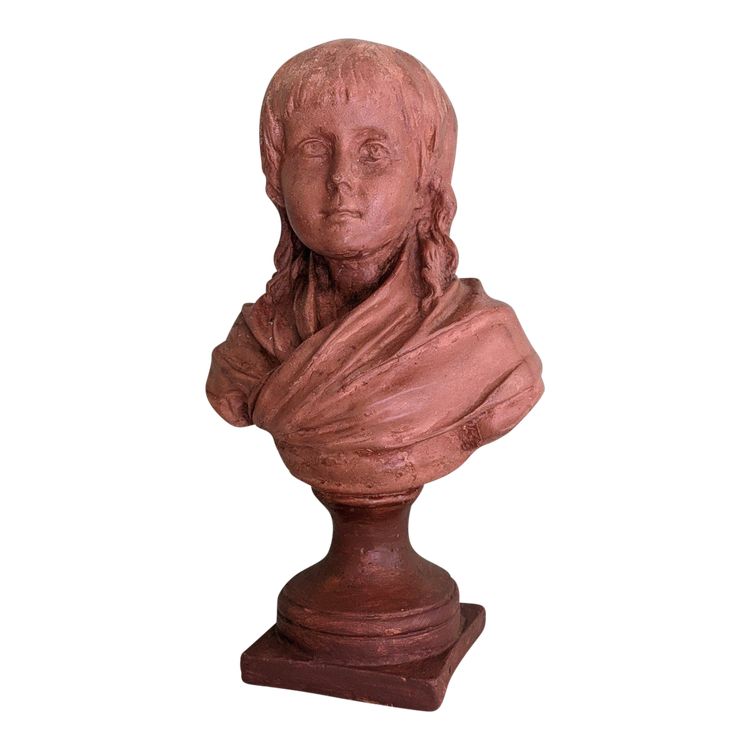 Houdon, nach - Terrakotta-Büste von Ludwig XVII.