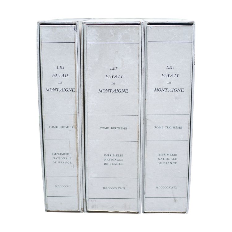LES ESSAIS DE MONTAIGNE, Imprimerie Nationale de France, 1913-1928, complete 3 volumes, nc condition