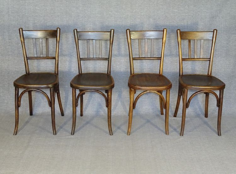 Set of 4 bistro chairs by Fischel 1930 N° 132 1/2, no Thonet