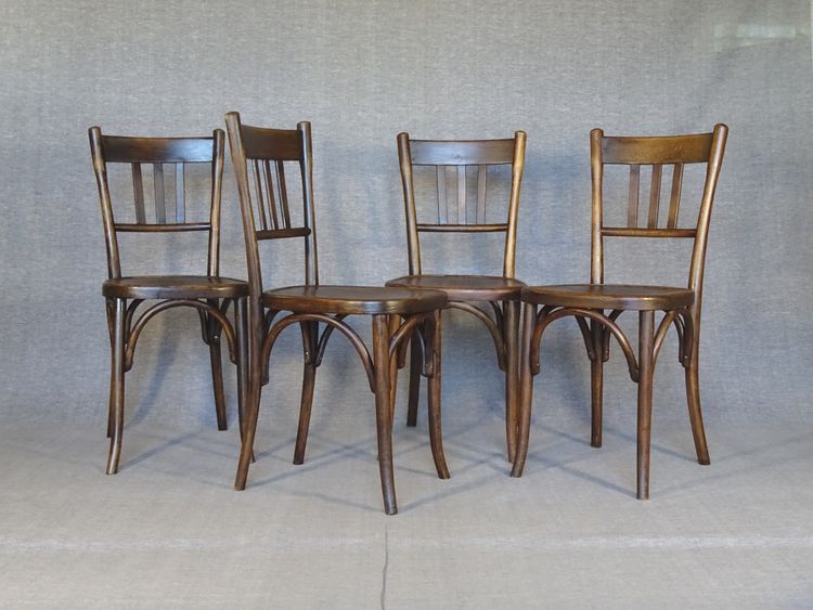 Set of 4 bistro chairs by Fischel 1930 N° 132 1/2, no Thonet