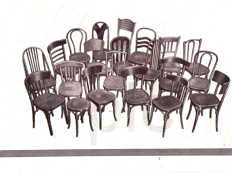Set of 4 bistro chairs by Fischel 1930 N° 132 1/2, no Thonet