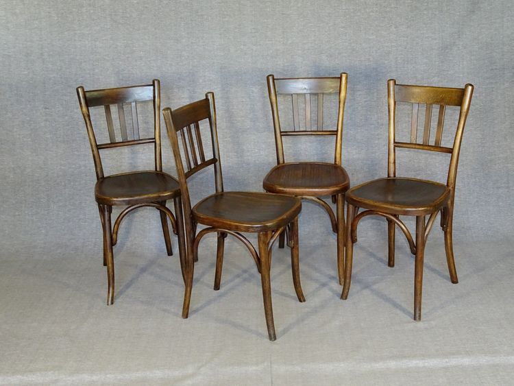 Set of 4 bistro chairs by Fischel 1930 N° 132 1/2, no Thonet