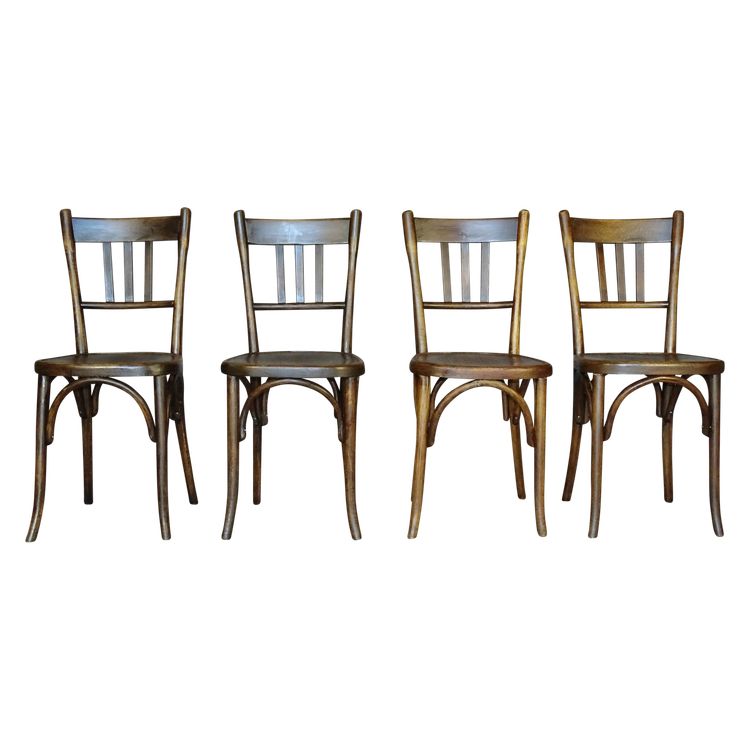 Set of 4 bistro chairs by Fischel 1930 N° 132 1/2, no Thonet