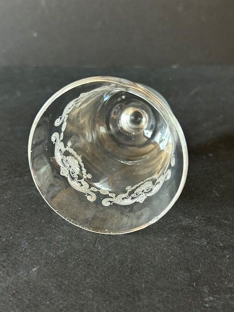 Paar Gläser mit Pomponette - Kristallglas mit Gravur