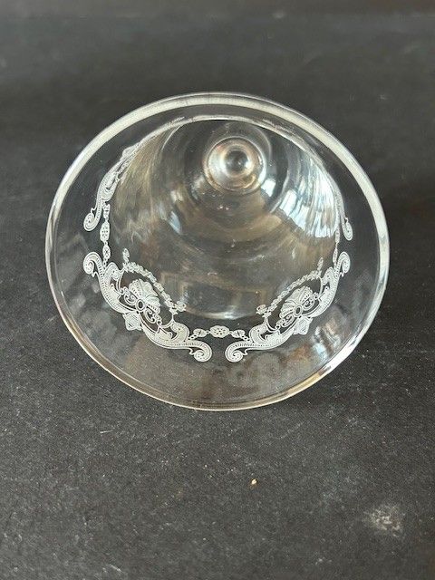 Paar Gläser mit Pomponette - Kristallglas mit Gravur