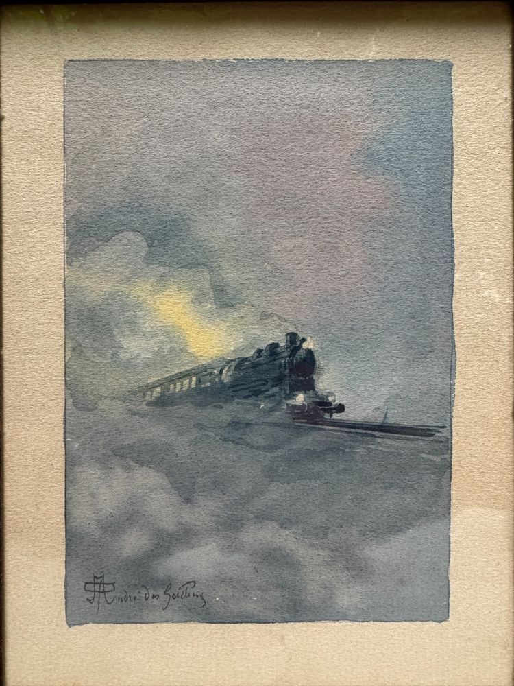 André des Gachons (1871-1951) - Locomotive à vapeur