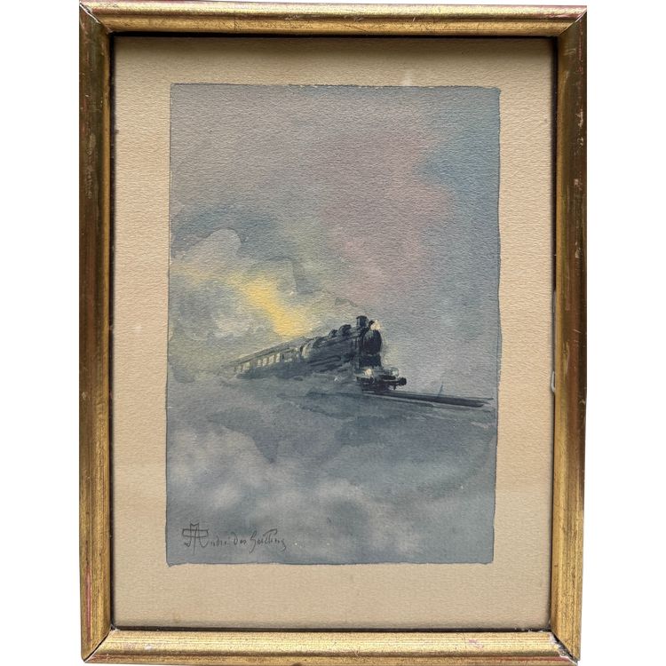 André des Gachons (1871-1951) - Locomotive à vapeur