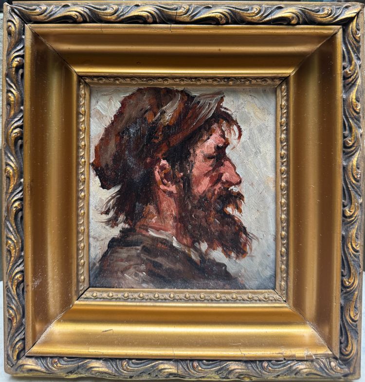 Scuola francese della fine del XIX secolo - Ritratto di uomo di profilo, 1890 ca.