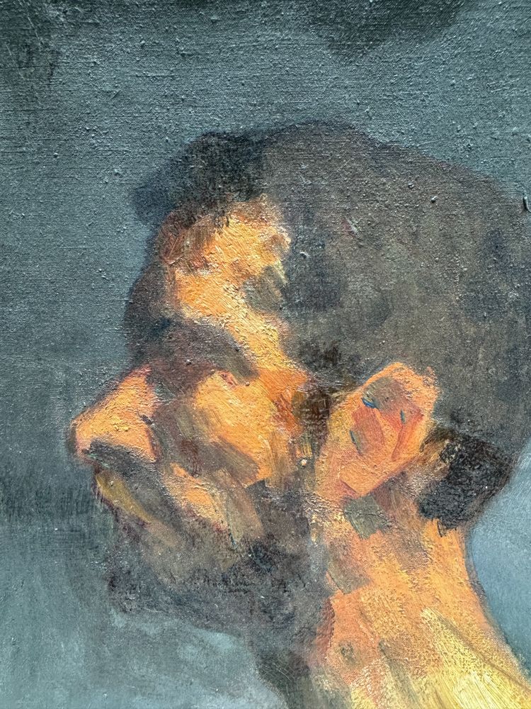 Scuola francese - Ritratto di uomo di profilo, monogramma GG, 1907