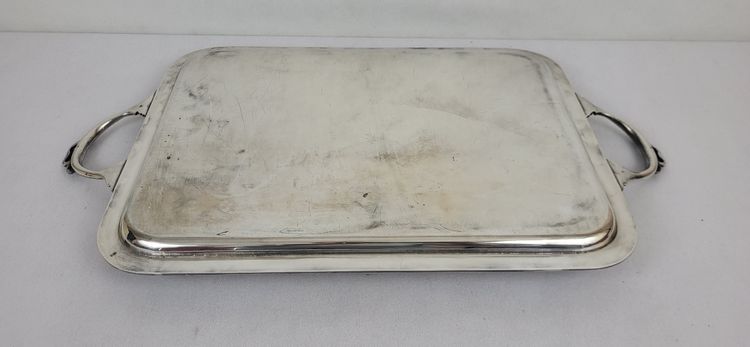 Silver-plated metal tray Louis XVI style