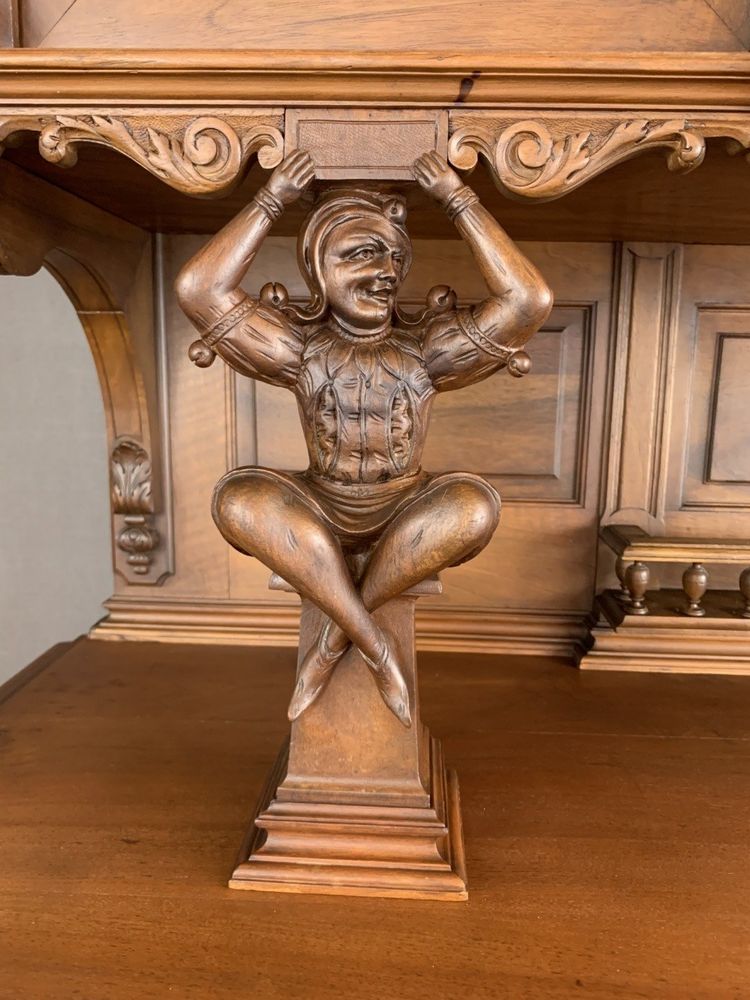Carved Walnut Sideboard – Renaissance Style – Late 19th Century