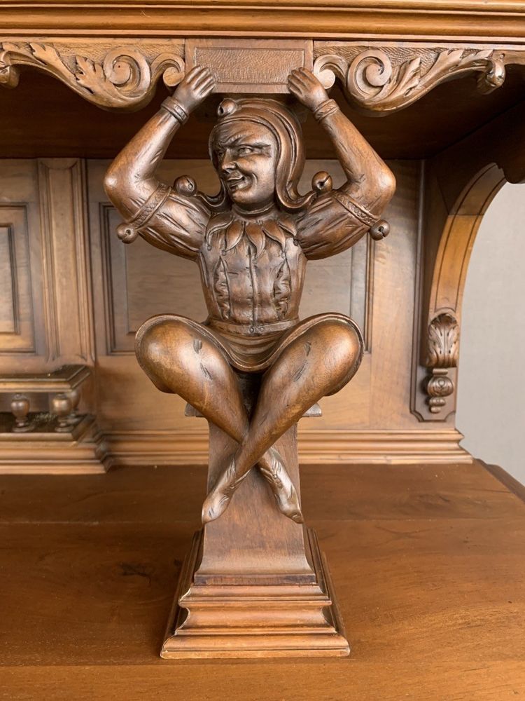 Carved Walnut Sideboard – Renaissance Style – Late 19th Century
