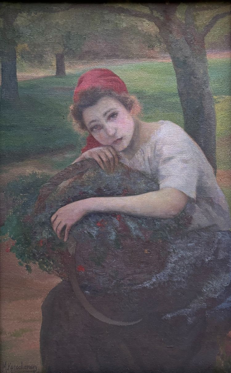 Michel KOROCHANSKY (1866-1925) - Jeune femme au foulard rouge, circa 1900