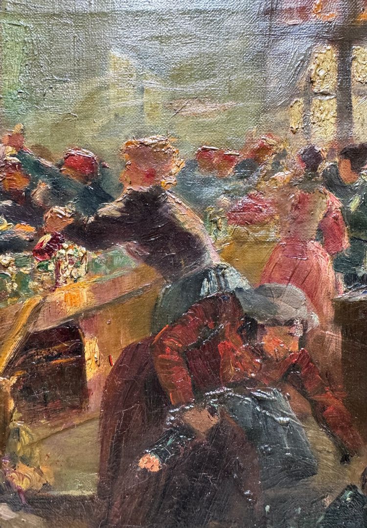 Ecole française de la fin du XIXème siècle - Lebhaftes Pariser Bistro, circa 1890