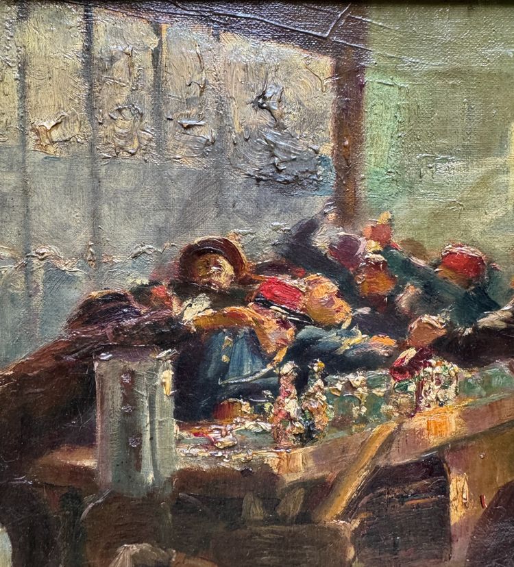 Ecole française de la fin du XIXème siècle - Lebhaftes Pariser Bistro, circa 1890
