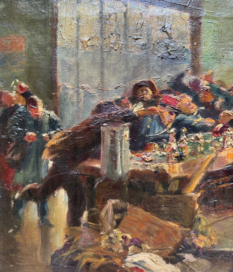Ecole française de la fin du XIXème siècle - Lebhaftes Pariser Bistro, circa 1890