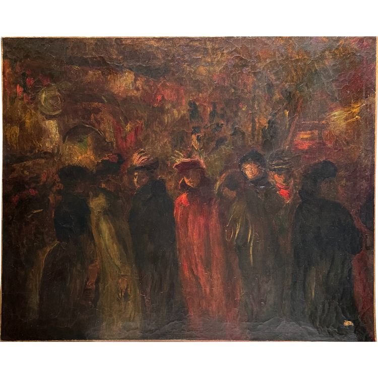 George Bottini (1874-1907) zugeschrieben - Belebtes Paris am Abend, circa 1900