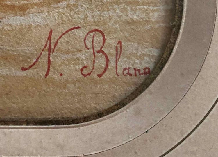Hängende Gemälde XIX° neapolitanische Schule "Fischerpaar" signiert N. Blangini