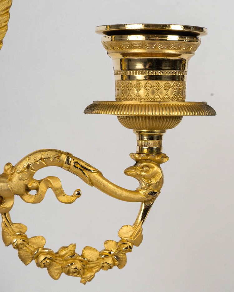 François Louis Savart - Paire de candélabres en bronze à décor d’Amours ailés, époque Empire