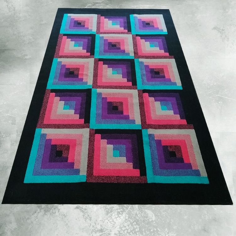 1980s Gorgeous Geometric Italian Woolen Rug by Missoni for T&J Vestor