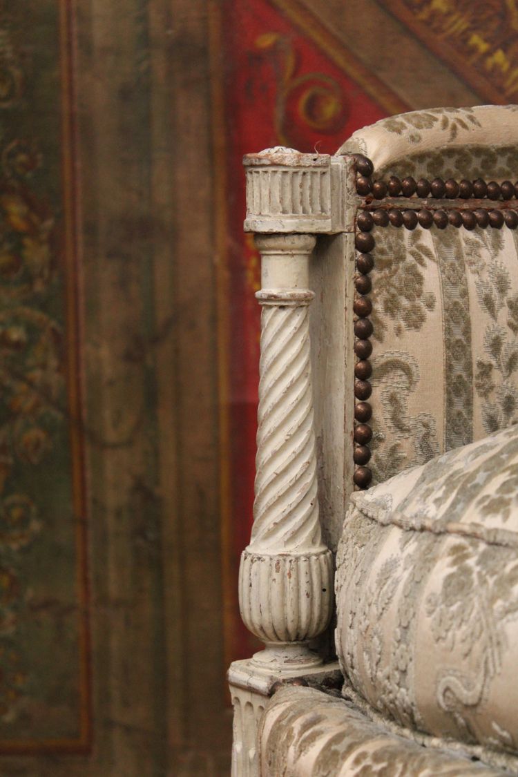 Louis XVI period sofa / bench, stamped G. Jacob, 18th century