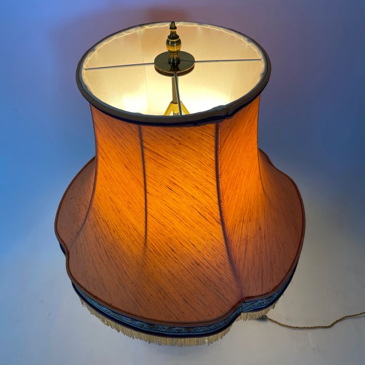 Large hand-painted ceramic lamp - Maison Drimmer in Rodez - Unique model - Height 76 cm