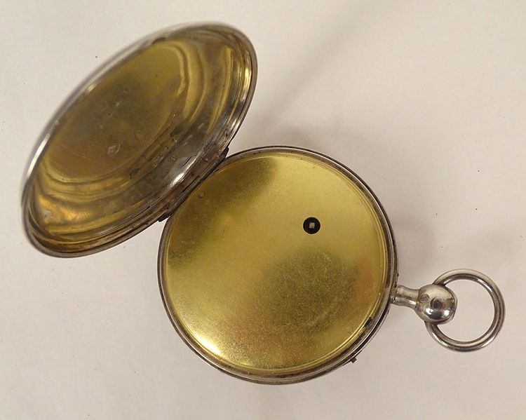 Taschenuhr mit Schlagwerk Massivsilber Hahnwerk Vieillard XIX.