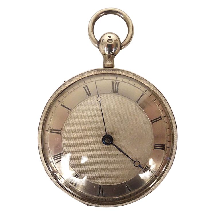 Taschenuhr mit Schlagwerk Massivsilber Hahnwerk Vieillard XIX.