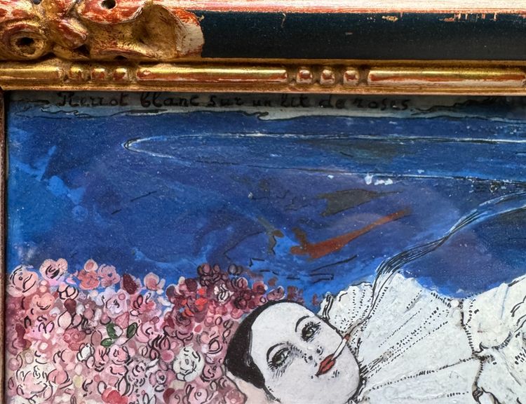 Emile Antoine Coulon (1868-1937) - Weißer Pierrot auf einem Bett aus Rosen, 1920