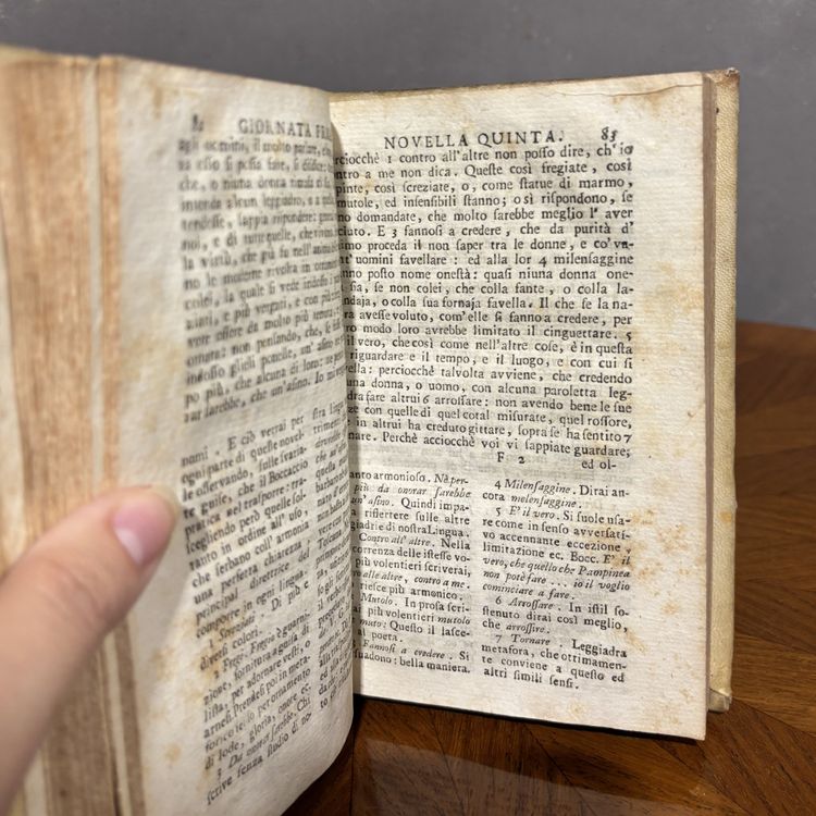 Ancient Book Decameron by Giovanni Boccaccio - Revised Venetian Edition - 1762
