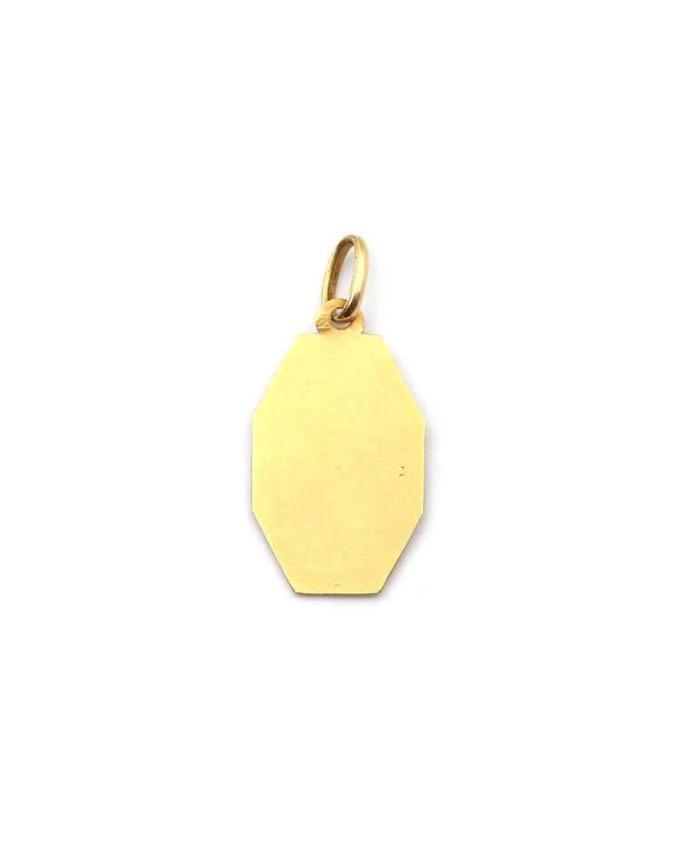Pendentif Art Deco Vierge Marie en or 18 karats et platine, médaille religieuse, medaille Art deco