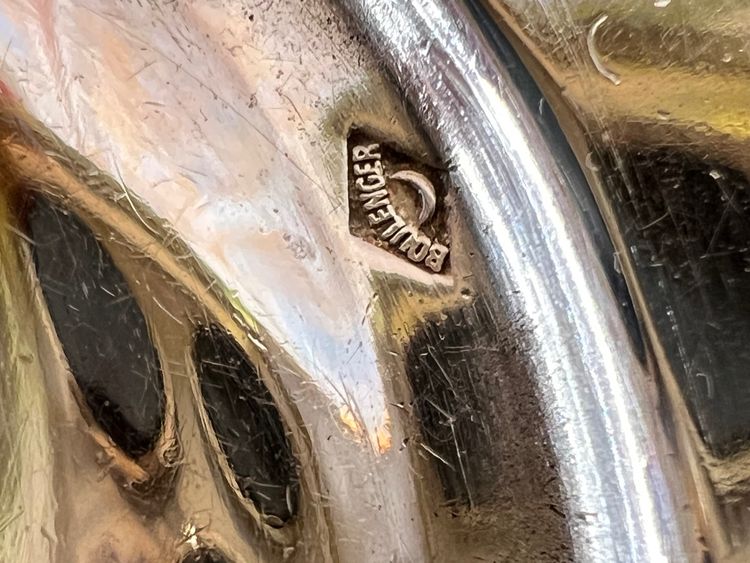Tazza e piattino in argento massiccio - Maison Boulenger - Monogramma - Punzone Minerve - Fine XIX sec.