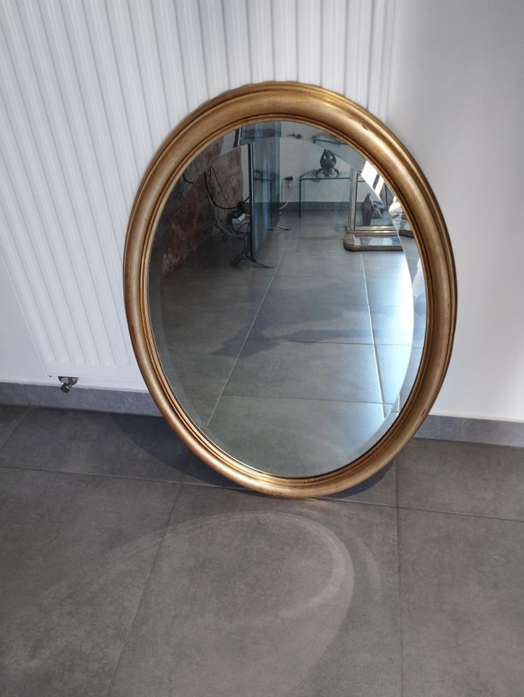 Miroir ovale doré 