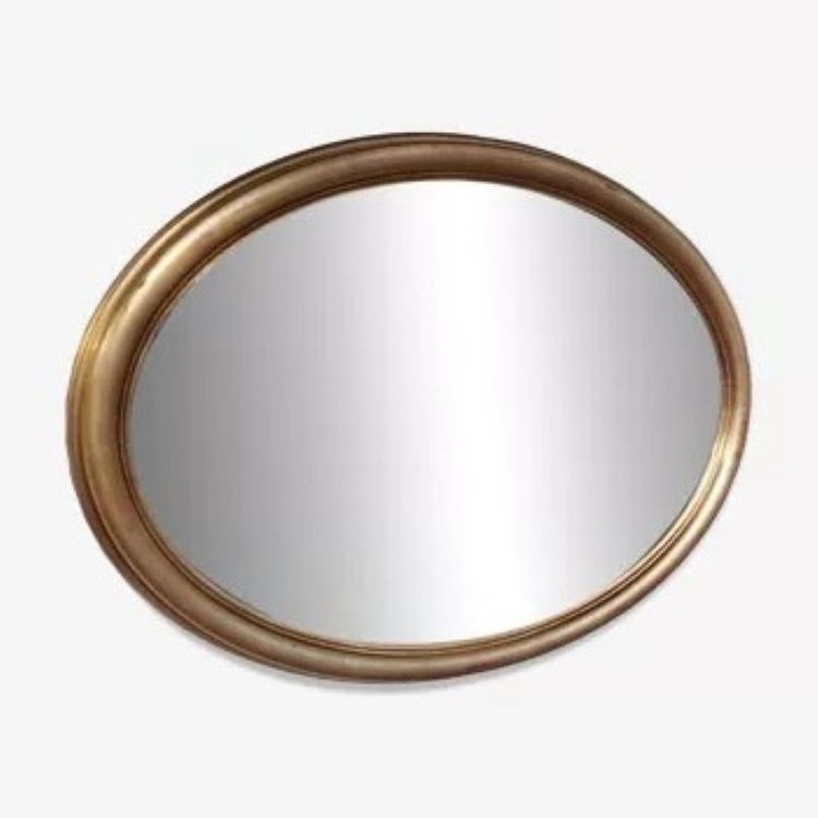Miroir ovale doré 