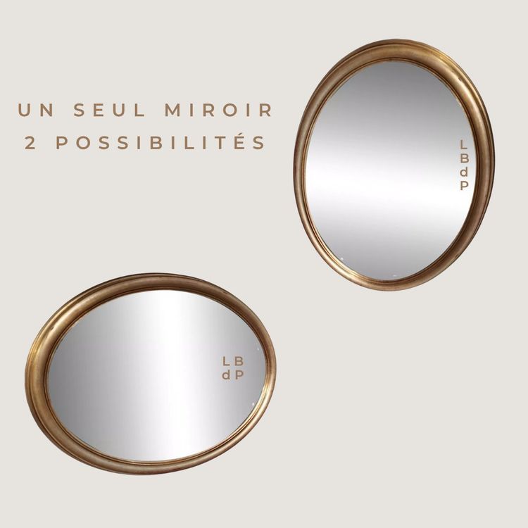 Miroir ovale doré 