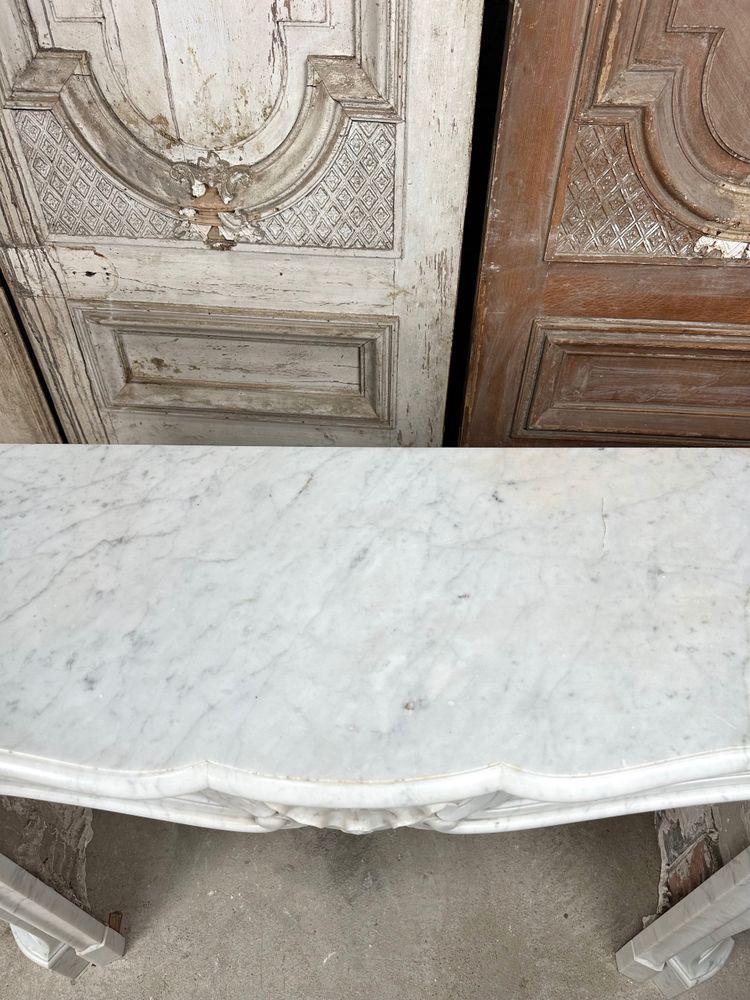 Kamin in Weiß Stil Louis XV Epoche 19.