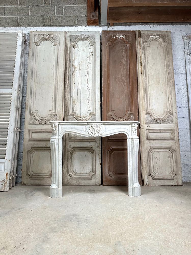 Kamin in Weiß Stil Louis XV Epoche 19.